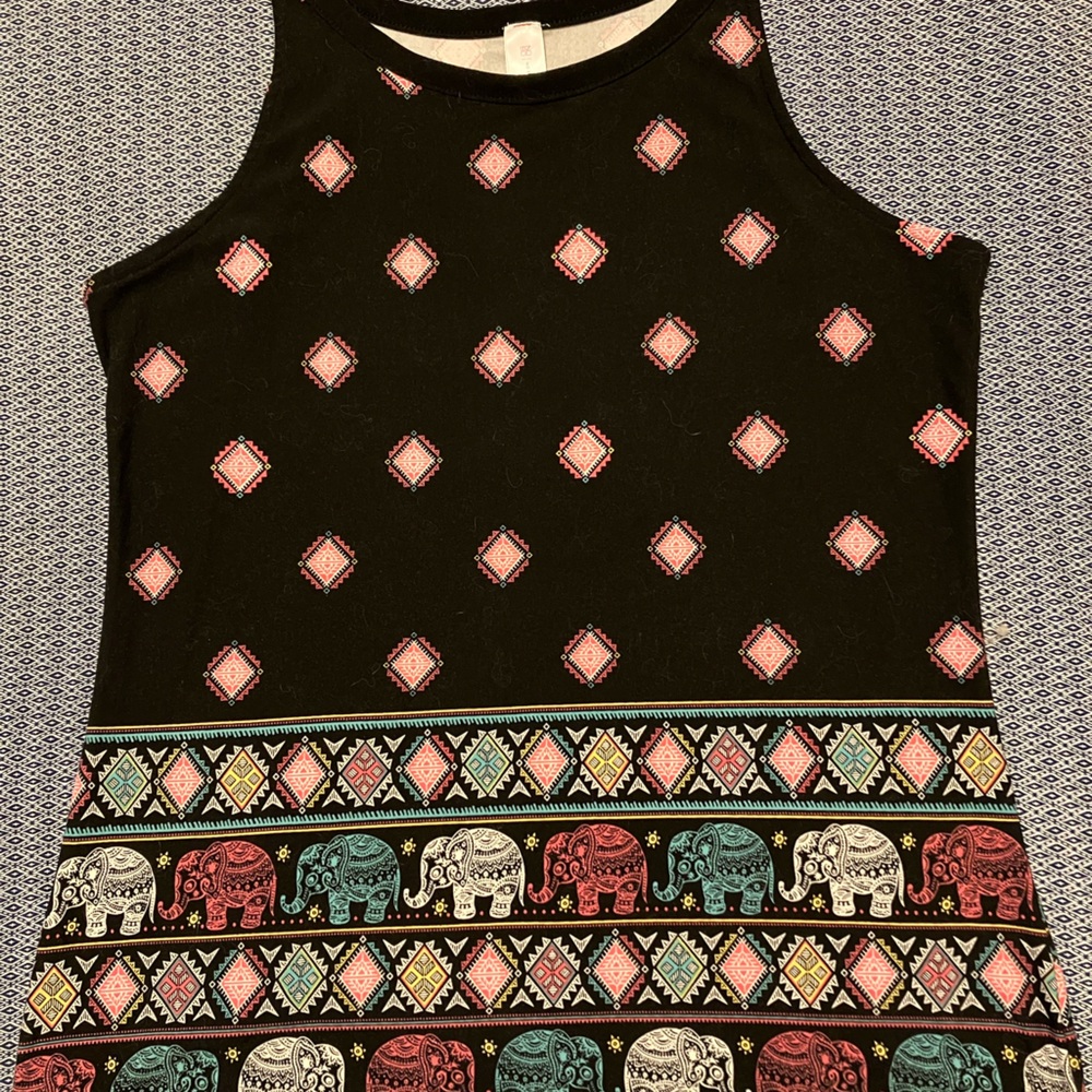 Junior Animal Print Tank 19 XXL, Elephant Design, Narrow Shoulder Straps, Cute!